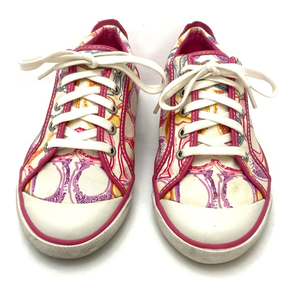 Coach Women's Multi-Color Barrett Poppy Lace-Up Sneaker (Q675) - Picture 4 of 15